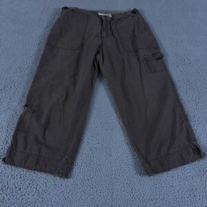 VINTAGE Columbia Pants Womens Large Brown Cargo Capri Cotton Hiking Gorpcore Y2K